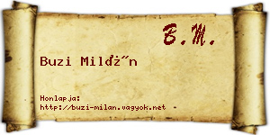 Buzi Milán névjegykártya