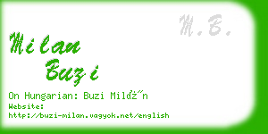 milan buzi business card